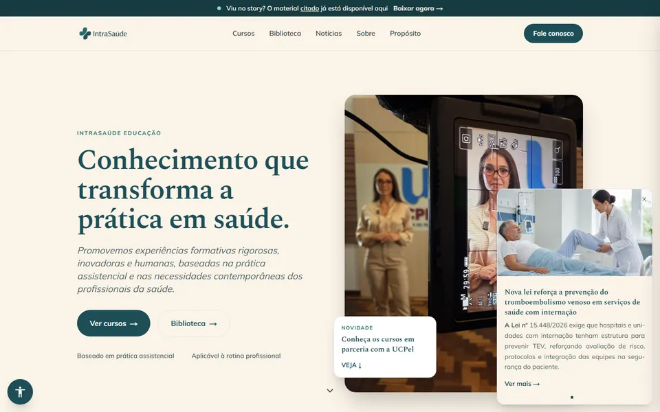 Captura de tela do site Rede IntraSaúde